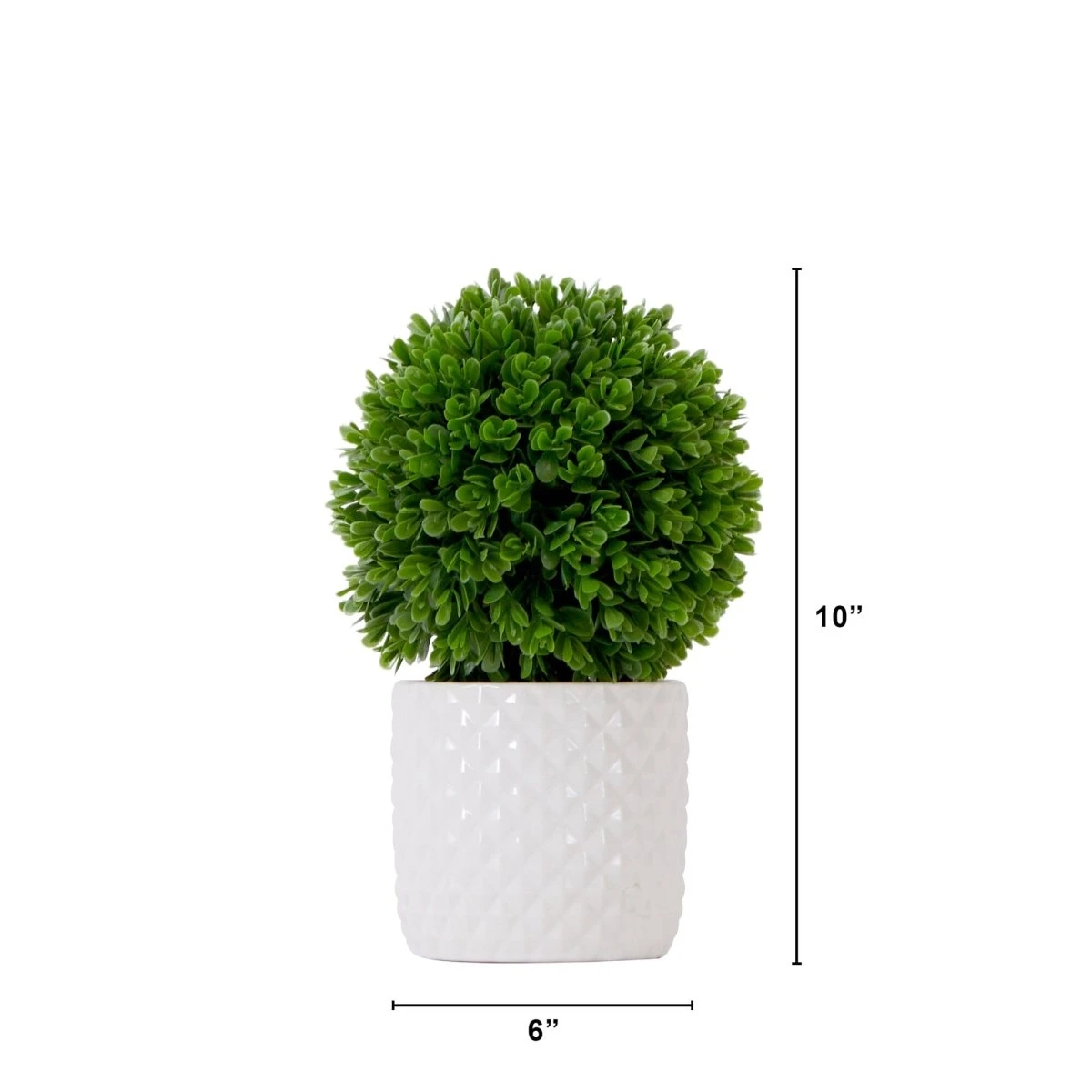 10-in Artificial Boxwood Topiary Plant With Decorative Planter - Image 4
