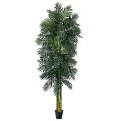 10-ft Triple Stalk Golden Cane Artificial Palm Tree