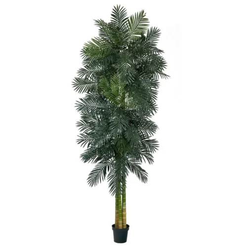 10-ft Triple Stalk Golden Cane Artificial Palm Tree