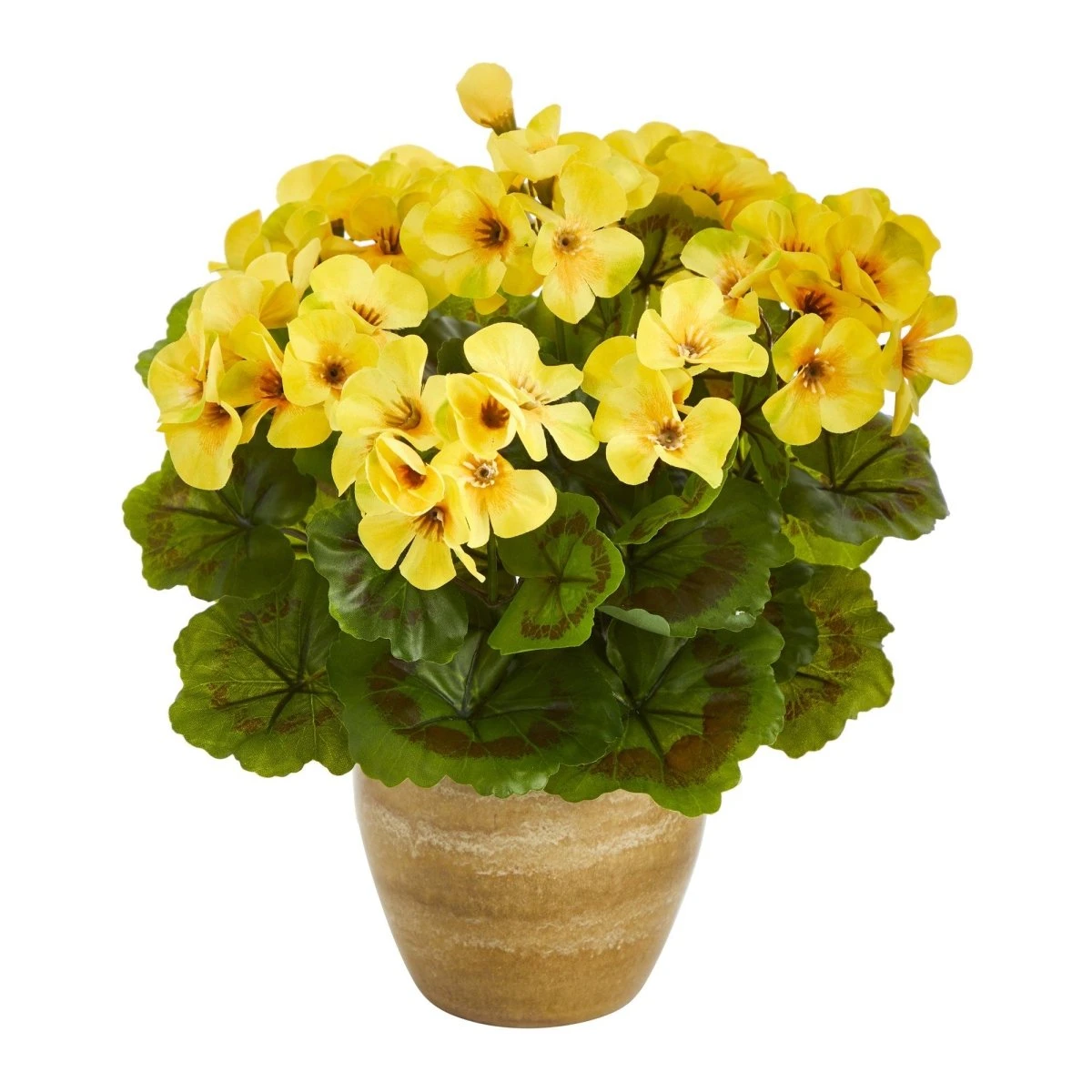 11-in Hardy Geranium Artificial Plant In Ceramic Pot β UV-Resistant Indoor/Outdoor Decor - Image 2