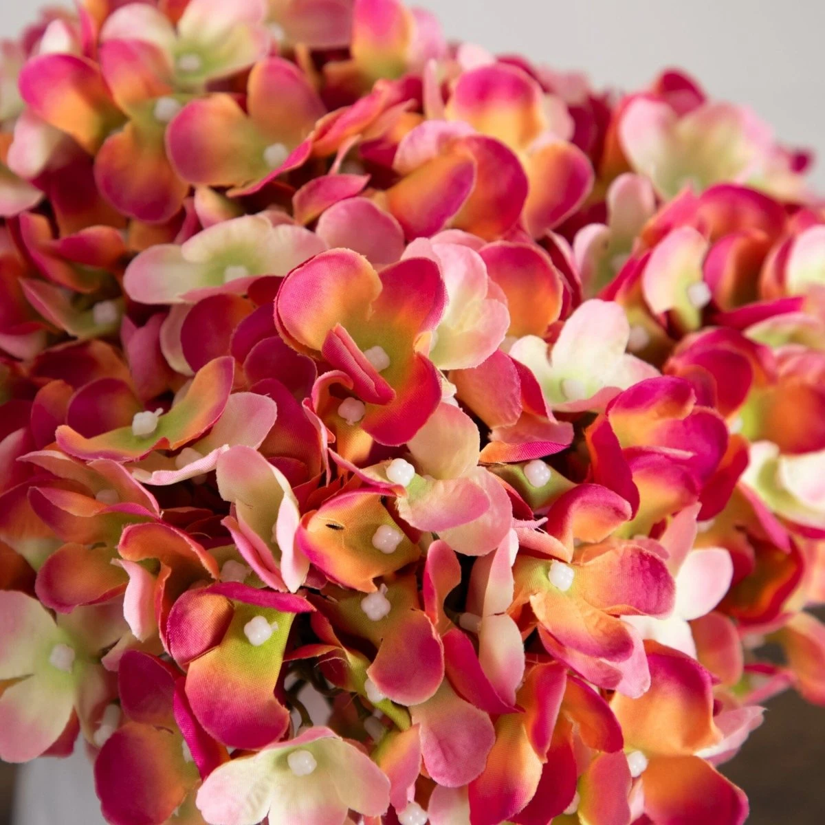 11-in Artificial Hydrangea Arrangement In White Metal Vase - Image 6