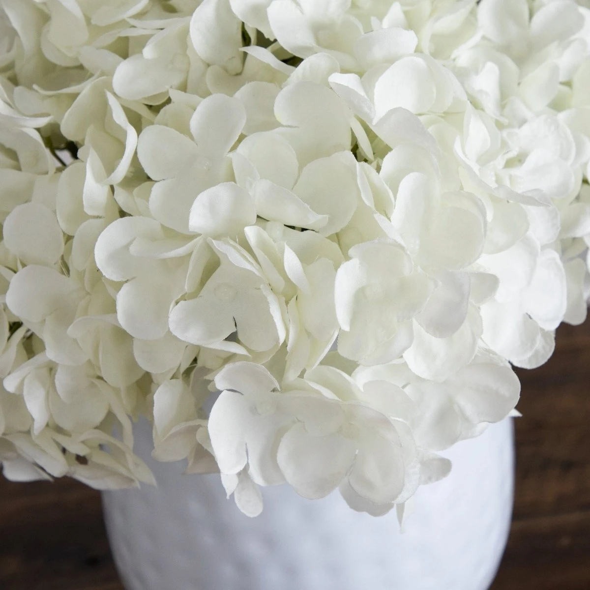 11-in Artificial Hydrangea Arrangement In White Metal Vase - Image 11
