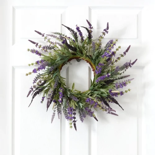 18-in Lavender Wreath | Elegant Home Décor