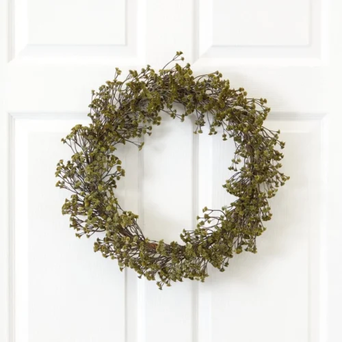 20-in Autumn Gypsophila Wreath | Rustic Fall Décor