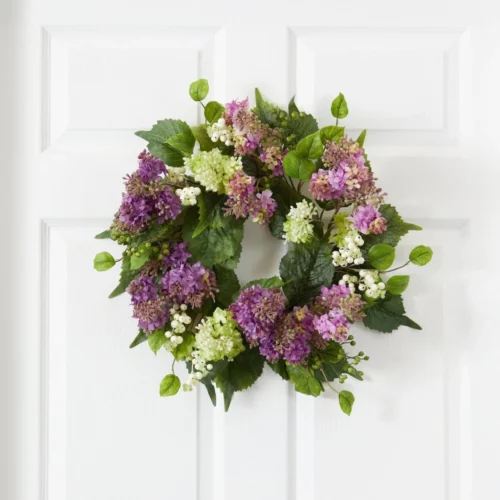 20-in Hanel Lilac Wreath | Spring-Inspired Floral Décor