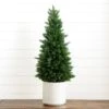 3-ft Artificial Cedar Tree In White Planter UV Resistant (Indoor/Outdoor)