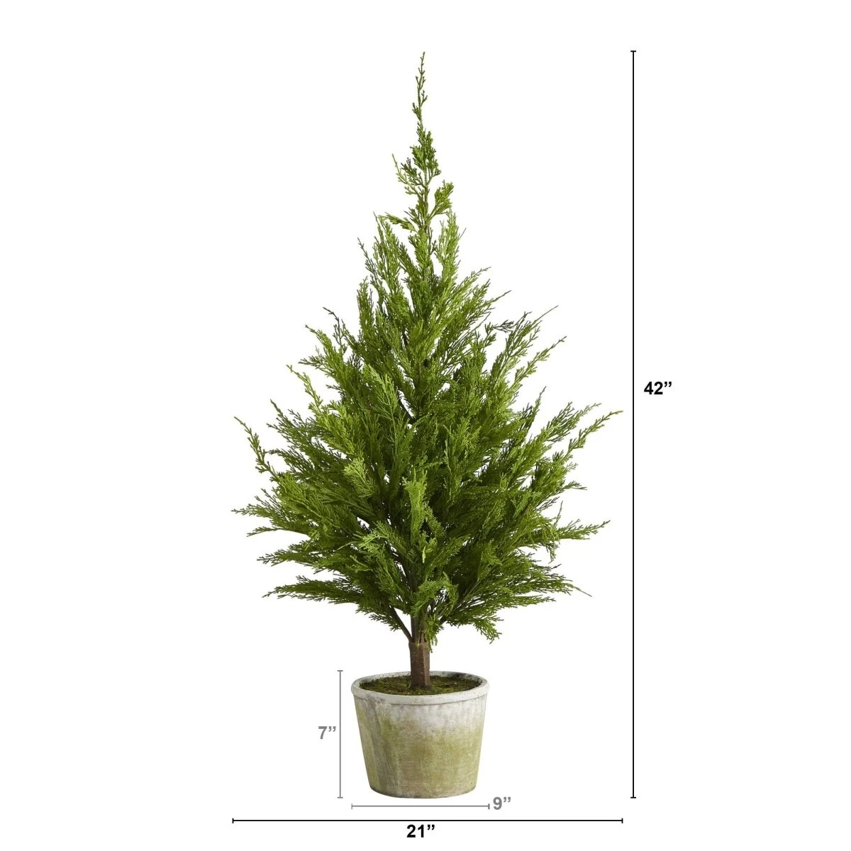 3.5-ft Cedar Pine Artificial Christmas Tree With Decorative Planter - Image 2