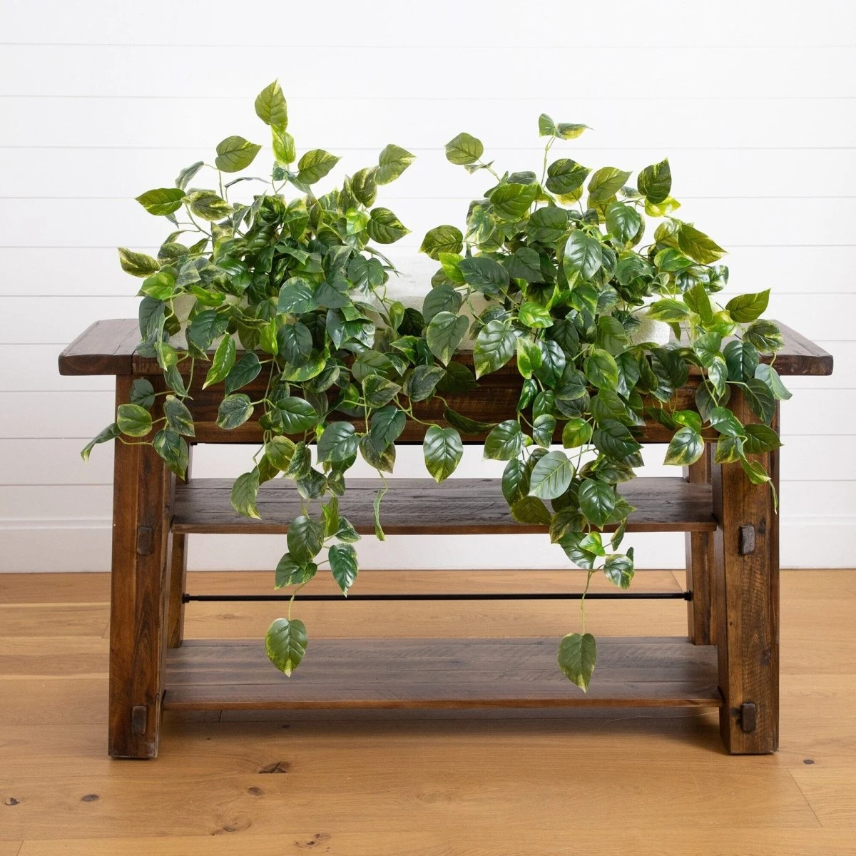 36-in UV Resistant Artificial Pothos Hanging Plant – Set Of 2 | Indoor/Outdoor Faux Greenery - Image 7
