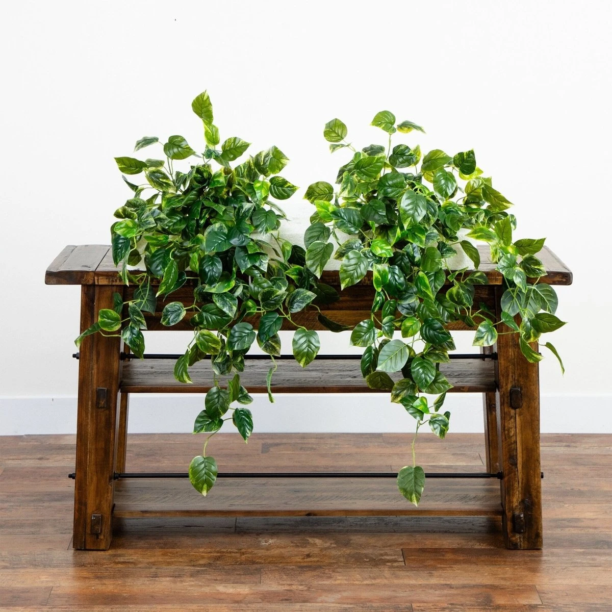 36-in UV Resistant Artificial Pothos Hanging Plant – Set Of 2 | Indoor/Outdoor Faux Greenery - Image 6