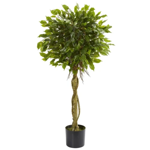4-ft Ficus Artificial Topiary Tree UV Resistant (Indoor/Outdoor)