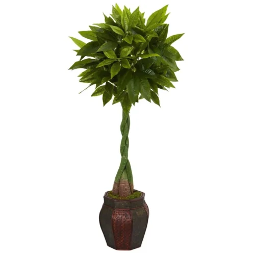 5-ft Money Artificial Tree In Decorative Planter – Lifelike Faux Tree