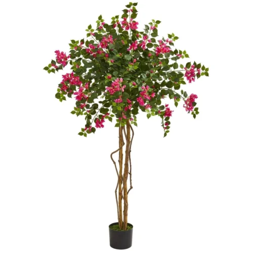 5.5-ft Bougainvillea Artificial Tree | Unique Double-Trunk Design