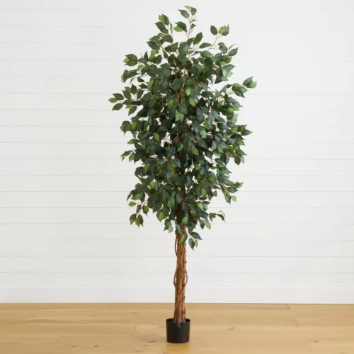 6-ft Silk Ficus Tree – Lifelike Polyester Indoor Artificial Tree