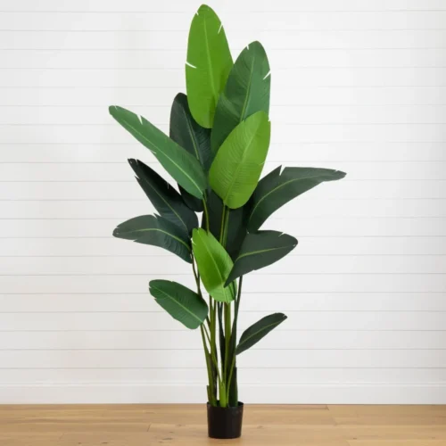 7-ft DIY Traveler’s Palm Artificial Tree Kit In Woven Planter