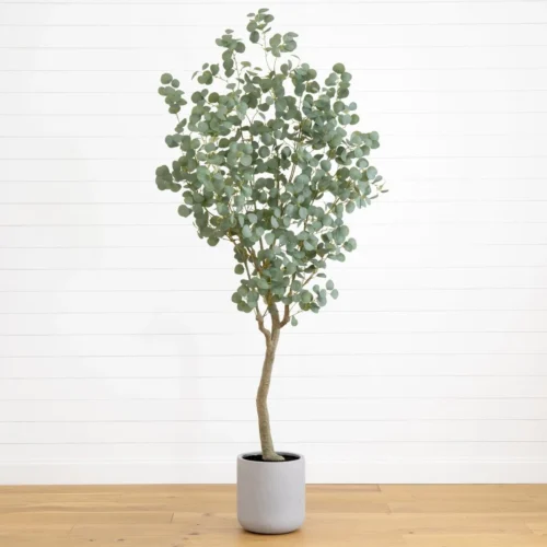 7.5-ft Faux Eucalyptus Tree | Realistic Indoor Greenery – Ed's Plant Shop