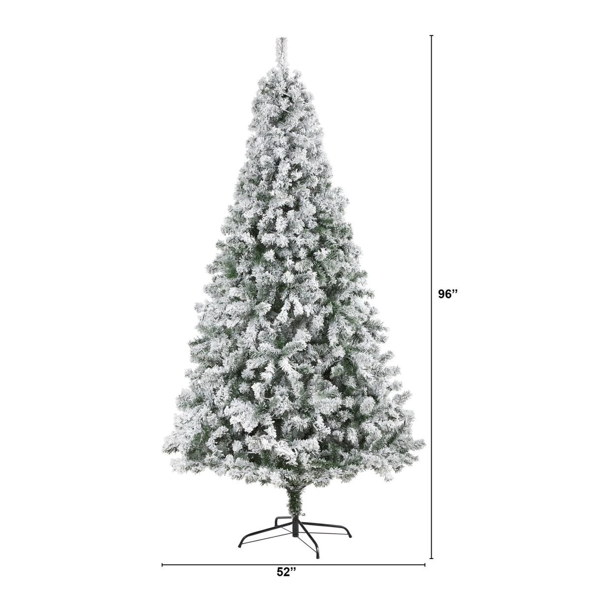 8-ft Flocked Rock Springs Spruce Artificial Christmas Tree - Image 2