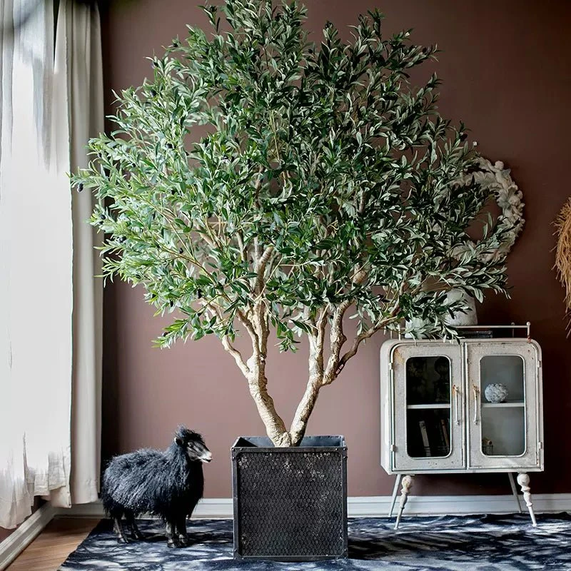 90″ Extra Large Artificial Olive Tree – Realistic Faux Décor