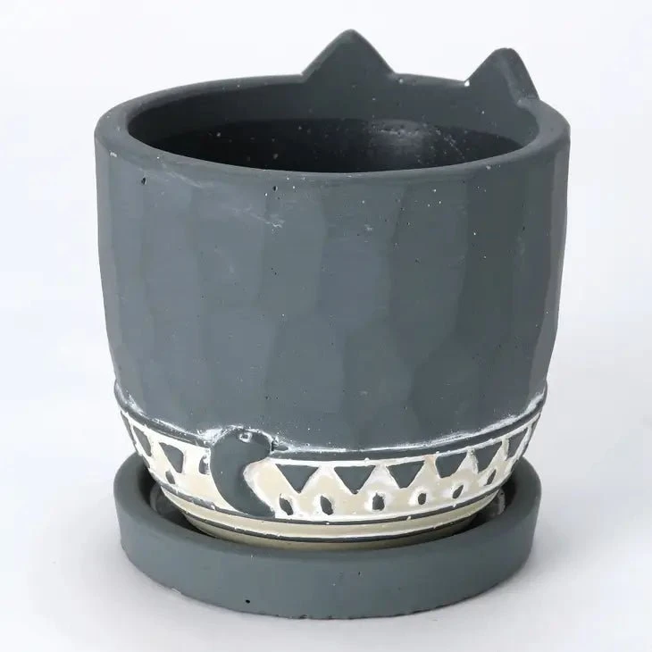 Black Cat Planter - Cement - Image 2