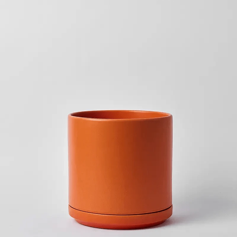 Ceramic Cylinder Planters With Saucer – Modern Indoor & Outdoor Pots In Multiple Sizes - Image 11