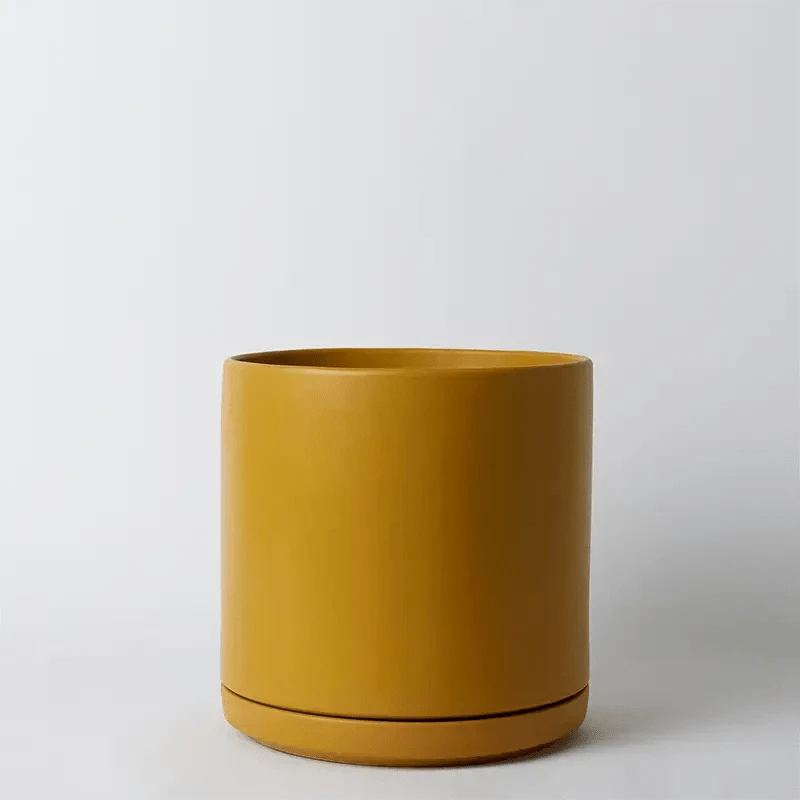 Ceramic Cylinder Planters With Saucer – Modern Indoor & Outdoor Pots In Multiple Sizes - Image 9