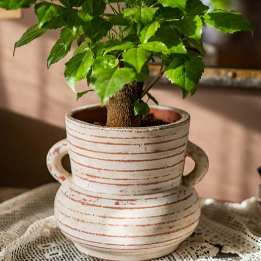 Handmade Terracotta Planter Vase With Handles - Image 2