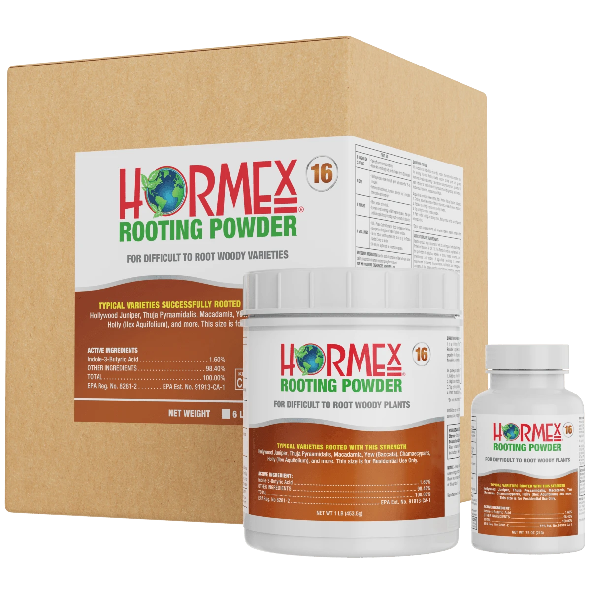 Hormex Rooting Powder #16 β 1.60% IBA Professional-Grade Cloning Hormone For Difficult Hardwood Cuttings