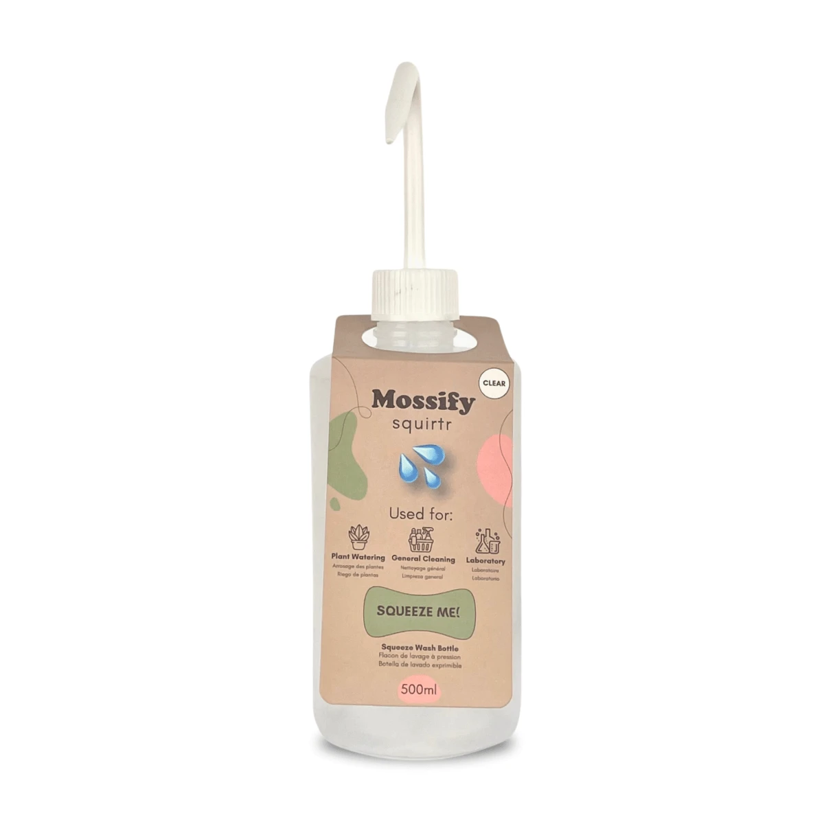 Mossify Squirtr β Precision Squeeze Bottle Plant Mister (Clear, 500ml)