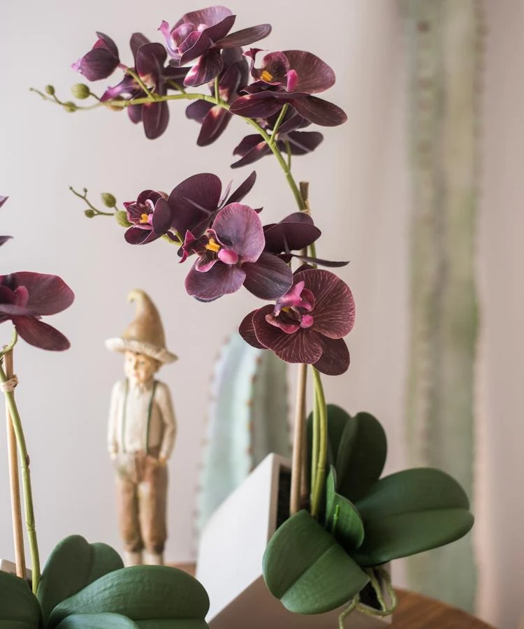 Purple Artificial Silk Orchid Potted Flower Arrangement (Small & Large) - Image 4